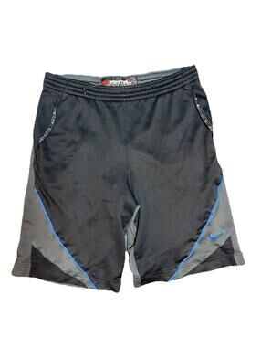 Nike Basketball Shorts Mens M Gray 925819-065 Dri-FIT Mesh Striped Hem Athletic